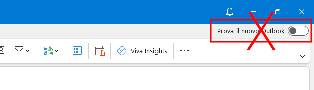 Opzione di aggiornamento Outlook